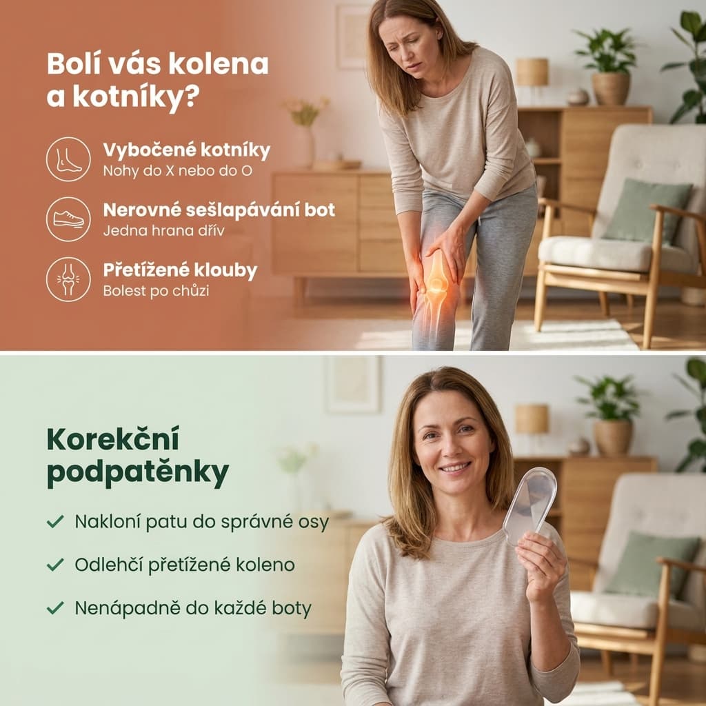 Korekční podpatěnky při bolesti kolen a vybočených kotníků